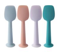 4 Pack Diaper Cream Spatula, 12x3cm, Silicone Baby Dia-per Rash Cream Applicator, Diaper Spatula, Soft Paste Wipe Balm Tool for Bath Nursery Cheeks and Butt Care