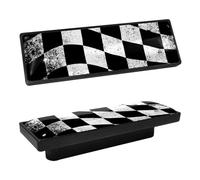 4 Pack Dirty Chequered Flag Black White Checked Pattern Cabinet Knobs Cabinet Pulls Kitchen Cupboard Handles Rectangle Dresser Knobs Drawer Pulls for Bathroom Door Cabinets