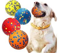 4 Pack Dog Balls, Indestructible Dog Tennis Ball Toys for Aggressive Chewers,Solid Dog Balls, Durable Teething Chew Toys Water Toy Fetch Balls for Large Medium Small Dogs and Puppies