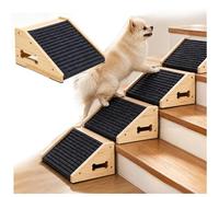 4 Pack Dog Ramp for Stairs, 4PCS Wooden Ramp for Stairs, Sturdy & Stable Anti-Slip Pet Steps for Small Medium Dogs and Cats with Carpet Surface, Suitable for Playtime, Training, Pet Exercise