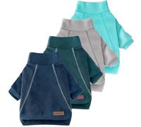 4 Pack Dog Sweatershirt (Blue+Grey+Navy+Dark Blue, S (Back: 9.84",Chest: 14.57", Neck: 10.24"))