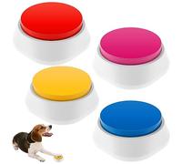 4 Pack Dog Talking Buttons, Dog Buttons Talk Training, Battery Powered Recordable Button, Fun Dog Communication Button, Pet Training Buzzer 30 Seconds Voice Recording Easy to Use for Dogs Pets Speech