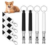 4 Pack Dog Whistles, Adjustable Ultrasonic Silent Dog Whistle Dogs Training Whistle to Stop Barking Neighbors Dogs with Lanyard, Professional Recall Dog-Training Whistles Dog-Whistle (Black and White)