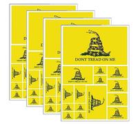 4 Pack Dont Tread on Me Gadsden Flag Sticker Decal in Multiple Sizes, Waterproof Vinyl for Car Bumper, Helmet, Laptop