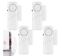 4 Pack Door and Window Alarm Sensor for Home Security 120dB Loud Siren Protect Your Family Kids & Property Safety Door Open Alert for Office School Hotel Store Shop Sheds Garage(No Battery)