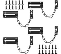 4 Pack Door Chain Lock, Security Safety Door Latch Locks with 24 Screws, Sturdy Stainless Steel Chain Lock Door Guard for Inside Door Front Door Hotel Apartment Home