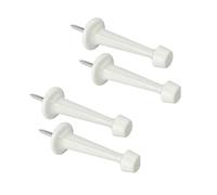 4 Pack Door Stoppers, 73mm White Wall Mounted Brass Zinc Alloy Door Stop Protectors Heavy Duty Wall Protector with Rubber Buffer Bumper for Indoor Outdoor Use in Bedrooms Kitchens Apartments Offices