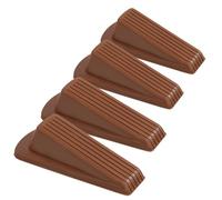 4 Pack Door Stoppers for Bottom of Door, Brown Door Stops, Rubber Door Stopper Wedge, Sturdy Stackable Door Stops for Floor