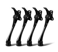 4 Pack Door Stops Black Kickdown Door Stoppers Heavy Duty Doorstop Indoors Outdoor, Non-Slip Rubber Tip, Keep Door Open