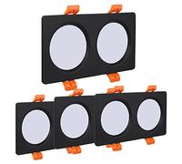 4 Pack Double Head Recessed Downlights 10W-36W Square Spot Lights 85~6000K Kitchen Ceiling Lights Flush MountAnti Glare Recessed LightBlack/White,A-14W
