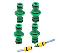 4 Pack Double Male Connectors, 1/2" Plastic Garden Hose Tap Two-Way Quick Connectors Double External Thread Hose Extension Joints, Leak-Proof &Durable, for Garden Irrigation System, Car Washing