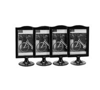 4 Pack Double Sided Picture Frames,Standing Photo Frames,Picture Frame Set,Vertical Mount Sign Holders 4x6,Tabletop Display,Each Frame Holds 2 Pictures,Party Wedding table decor(Black)