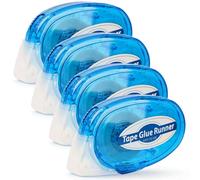 4 Pack Double Sided Tape Roller, 8mm x 315 Inch Permanent Adhesive Scrapbook Tape Dispenser Runner, Glue Tape Roller for Scrapbooking, Crafts and Arts Projects, Photo-Safe, Smooth & Clean