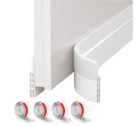 4 Pack Draft Excluder for Doors,Door Draft Excluder Strip,Self Adhesive Draught Excluder Door,Under Door Sweep Weather Stripping Soundproof Rubber Bottom Seal Strip,2" W x 39" L (White)