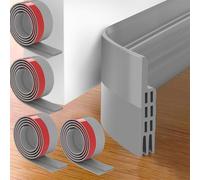 4 Pack Draft Excluder for Doors,Self Adhesive Draught Excluder Door,Under Door Sweep Weather Stripping Soundproof Rubber Bottom Seal Strip,2" W x 39" L (Grey)