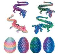 4 Pack Dragon Eggs with Dragon | 3D Printed Dragon in Egg Set | Easter Basket Fillers | Easter Surprise Dinosaur Eggs | Fully Articulated Dragon in Eggs |3D Printed Dragon for Home Office Easter Gifts