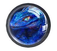 4 Pack Drawer Knobs, Dragon Kitchen Cabinet Knobs Dresser Knobs Drawer Pulls Black Cabinet Hardware for Dresser Drawers Closet Wardrobe Cupboard