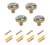 4 Pack Dresser Pulls and Knobs Koalas Dreamers Love Green Decorative Knob Kitchen Knobs for Cupboards Door and Drawer 1.26"(32mm)