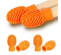 4 Pack Drumstick Dampeners for Silent Practice Drums Silicone Drumstick Tips Replace Your Drum Practice Pads & Protect Drumsticks Reduce the Noise of the Drumsticks Hitting the Drum Surface（Orange）