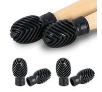 4 Pack Drumstick Dampeners for Silent Practice Drums Silicone Drumstick Tips Replace Your Drum Practice Pads & Protect Drumsticks Reduce the Noise of the Drumsticks Hitting the Drum Surface（Black）