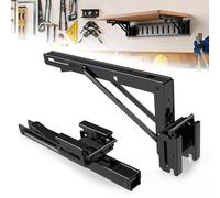 4 Pack E Track Folding Shelf Brackets - 12 Inches Heavy Duty Steel E Track Folding Shelf Bracket with Stainless Pivot,E Track Folding Fixed Shelf Bracket for Truck,Enclosed Trailer,Garage,Workbench