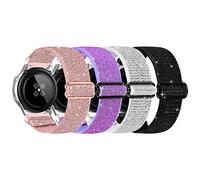 4-Pack Elastic Straps 18mm-22mm Quick Release Watch Band - Nylon Stretchy Replacement Strap for Samsung Galaxy/Garmin/Fossil/Amazfit/Huawei Watch