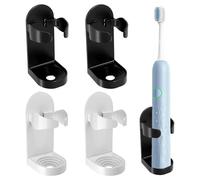 4 Pack Electric Toothbrush Holder, Self Adhesive Cage Electric Toothbrush Holder for Bathroom Adjustable Detachable Universal Wall Mounted Toothpaste Storage, Suitable for Razors Cosmetics
