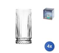 Pasabahce Elysia Highball Glasses - 280ml - Pack of 4 - Water Glasses Dishwasher Safe Glassware Drinking Glass Cups for Drinking Water, Juice