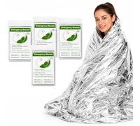 4-Pack Emergency Foil Blanket, Silver Thermal Survival Blanket for Outdoors