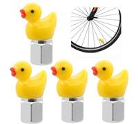 4 Pack Enhanced Duck Glow-in-The-Dark Tire Valve Caps - Universal Fit for Cars, Motorcycles, Trucks, and Bikes - Adorable Design, Easy to Install, Weather-Resistant,Safety Feature