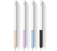 4 Pack Ergonomic Grip Designed for Apple Pencil 2nd Generation,YINVA Silicone Grip Holder Accessories Compatible with Apple Pen 2 Gen Support Magnetic Charging (Pink, Purple,Blue,Black)