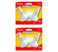 4 Pack Eveready 20W (25W) Eco Halogen Bulbs, R39 Reflector, 100% Dimmable Lamps, E14 Ses, 235Lm, 2700K Warm White