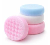 4 Pack Exfoliating Bath Sponges - Double-Sided Body Shower Scrubber for Gentle Exfoliation, Deep Cleansing & Massage - Soft Family Bath Sponge Set