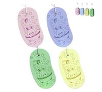 4 Pack Exfoliatings Bath Sponge, Double Sided Soft Shower Sponge, Absorbent Bath Scrubber Sponges with Rope, Reusable Dead Skin Remover for Body, for Adult, Baby, Pregnant Women