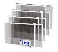 4 Pack Expandable Window Screen, 2 Way Adjustable Sliding Window Screen, Horizontal (20" H x 28" - 53" W), Horizontal and Vertical Adjustable, Replacement Screen for Window, Window Screens Mesh