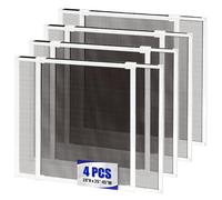 4 Pack Expandable Window Screen, 2 Way Adjustable Sliding Window Screen, Horizontal (24" H x 25" - 45" W), Horizontal and Vertical Adjustable, Replacement Screen for Window, Window Screens Mesh
