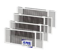 4 Pack Expandable Window Screen, 2 Way Sliding Adjustable Window Screen, Horizontal (10" H x 16" - 30" W), Horizontal and Vertical Adjustable, Durable Replacement Screen for Window, Window Screen Mesh