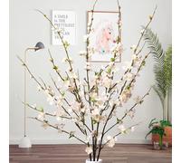 4 Pack Extra Long Artificial Cherry Tree Branches 133cm Tall Faux Silk Plum for Floor Vase Flower Arrangement for Home Office Wedding Home Decor