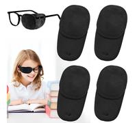 4 Pack Eye Patches for Kids, Super Soft Eye Patch for Glasses, Medical Patches Treat Lazy Eye Amblyopia Strabismus Patch (Balck)