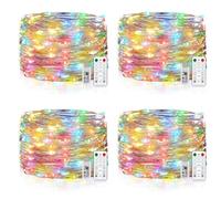 [4 Pack] Fairy String Lights, 100LED 10M 8 Modes USB Powered Remote Control Copper Wire Decorative String Lights with Timer for Bedroom, Party, Wedding, Christmas