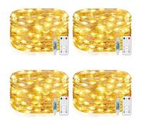[4 Pack] Fairy String Lights, 100LED 10M 8 Modes USB Powered Remote Control Copper Wire Decorative String Lights with Timer for Bedroom, Party, Wedding, Christmas