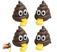 4 Pack Fake Poo Toys, Stretchy Puking Ball Toy Prank Set, Realistic Joke Turd Gag Props for Poo Game, Hilarious Practical Joke Toys for Parties, Office Prank Accessories