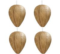 4 Pack Fake Wasp Nest Decoy Hanging Lanterns 22x28cm - Natural Wasp Repellent for Garden, Outdoor Dining, Camping, Lawn & Orchard, Weather Resistant Paper Design