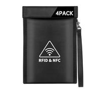 4 Pack Faraday Bag for Phone,Military Grade Signal Blocker Faraday Cage for Car Key,RFID Blocking Anti-Tracking Pouch for Mobile Device Privacy&Data Security[5G/Bluetooth/WiFi/GPS]