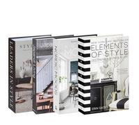 4 Pack Faux Decorative Books Set for Home Aesthetic - Luyseyha Fake Hollow Books Decor for Bookshelf Coffee Table, Living Room, Bedroom