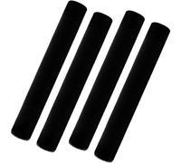 4 Pack Faux Sheepskin Car Seat Belt Pads Seatbelt Protector Soft Comfort Seat Belt Shoulder Strap Cover Harness Pad Protect Neck and Shoulder (Black,25.5 Inch)