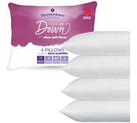 4 Pack Feels Like Down Medium Support Back Sleeper Pillows Slumberdown White One Size