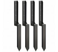 4 Pack Fence Post Repair Stakes Heavy Duty 80cm For Garden Timber Fencing | thick black metal H shape design resists pulling force fixes leaning rotten wooden supports hardware included easy insert