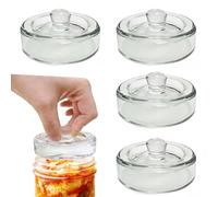 4 Pack Fermenting Weights with Diameter 8 cm, Glass Weights for Fermenting Vegetables in Brine, Ideal for Fermenting Sauerkraut Kimchi, Cucumbers and Other Fermented Foods