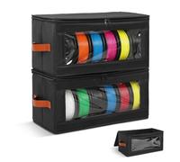 4 Pack Filament Storage Box 3D Printer Filament Storage Container with Handle and Clear Window Holds Up to 24 Roll 3D Printing Accessories Storages Rack for Home Office Workshop Studio